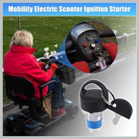 1Set Ignition Starter on Off Switch Lock with 4 Keys Mobility Scooter Key Switch Power Chairs Mobility Electric Vehicle Spare Start Ignition Switch for Pride Replacement Car Parts in Saudi Arabia