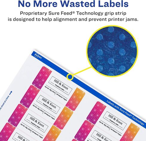 Avery Printable Durable White Rectangle Labels, Sure Feed Technology, 1-1/3" x 4", Waterproof Labels, Laser & Pigment-Based Inkjet Compatible, 350 Total in Saudi Arabia
