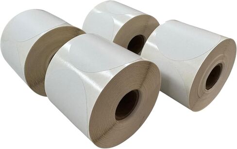 ملصقات حرارية فارغة مستديرة مقاس 2.5 بوصة - 12 لفة، إجمالي 6000 ملصق - تناسب الطابعات الحرارية Zebra وEltron والطابعات الحرارية المباشرة - لا حاجة إلى شريط - ملصقات الشحن والرمز الشريطي in Kuwait