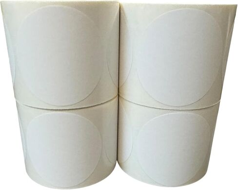 ملصقات حرارية فارغة مستديرة مقاس 2.5 بوصة - 12 لفة، إجمالي 6000 ملصق - تناسب الطابعات الحرارية Zebra وEltron والطابعات الحرارية المباشرة - لا حاجة إلى شريط - ملصقات الشحن والرمز الشريطي in Kuwait