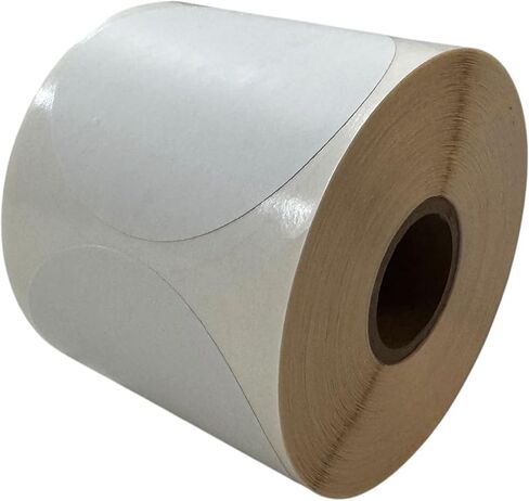 ملصقات حرارية فارغة مستديرة مقاس 2.5 بوصة - 12 لفة، إجمالي 6000 ملصق - تناسب الطابعات الحرارية Zebra وEltron والطابعات الحرارية المباشرة - لا حاجة إلى شريط - ملصقات الشحن والرمز الشريطي in Kuwait