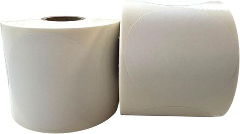 ملصقات حرارية فارغة مستديرة مقاس 2.5 بوصة - 12 لفة، إجمالي 6000 ملصق - تناسب الطابعات الحرارية Zebra وEltron والطابعات الحرارية المباشرة - لا حاجة إلى شريط - ملصقات الشحن والرمز الشريطي in Kuwait