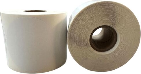 ملصقات حرارية فارغة مستديرة مقاس 2.5 بوصة - 12 لفة، إجمالي 6000 ملصق - تناسب الطابعات الحرارية Zebra وEltron والطابعات الحرارية المباشرة - لا حاجة إلى شريط - ملصقات الشحن والرمز الشريطي in Kuwait