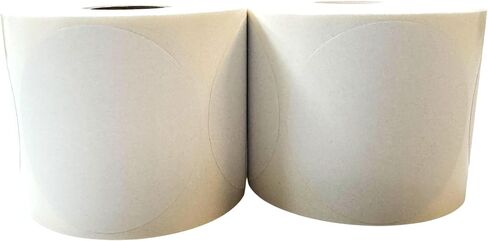 ملصقات حرارية فارغة مستديرة مقاس 2.5 بوصة - 12 لفة، إجمالي 6000 ملصق - تناسب الطابعات الحرارية Zebra وEltron والطابعات الحرارية المباشرة - لا حاجة إلى شريط - ملصقات الشحن والرمز الشريطي in Kuwait