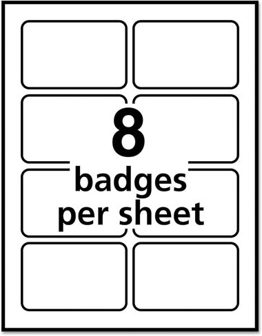 Avery Flexible Laser/Inkjet Name Badge Labels, 2 1/3" x 3 3/8", White with Blue Border, 400 Labels Per Pack (5895) in Saudi Arabia