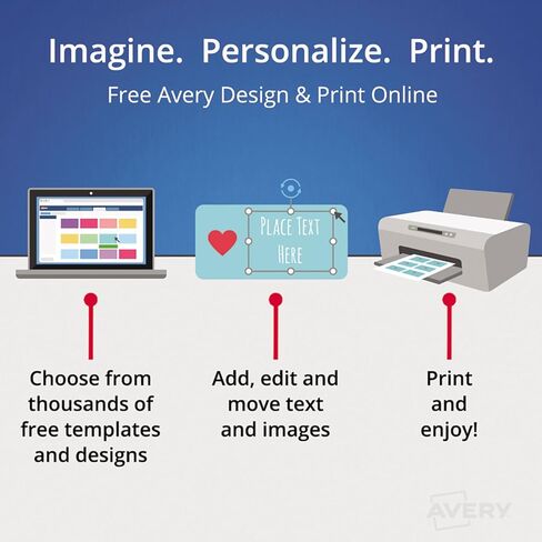 Avery Flexible Laser/Inkjet Name Badge Labels, 2 1/3" x 3 3/8", White with Blue Border, 400 Labels Per Pack (5895) in Saudi Arabia