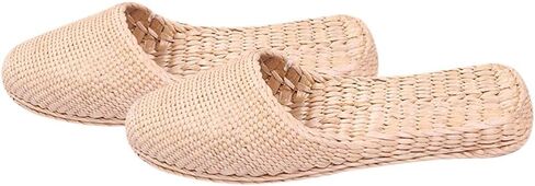 Lightweight Breathable Summer Slippers for Women Straw Knitted Sandals Indoor Outdoor Casual Household Footwear 11.02X3.38X0.78In in Saudi Arabia