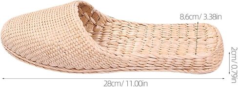 Lightweight Breathable Summer Slippers for Women Straw Knitted Sandals Indoor Outdoor Casual Household Footwear 11.02X3.38X0.78In in Saudi Arabia