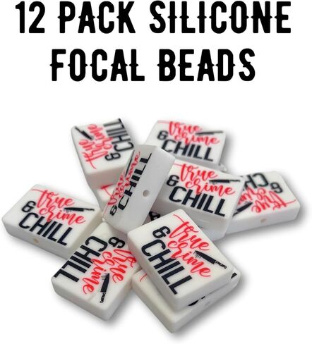 Lashicorn True Crime and Chill Bloody HalloweenSilicone Focal Bead | 12pk 4 Colors Mix Kit Bulk for Freshie Hangers Pens Western Organizer Supplies Wristlet Keychain Beadable Pens in Saudi Arabia