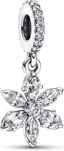 PANDORA Sparkling Herbarium Cluster Dangle Charm - Gift for Her - Compatible Moments - Sterling Silver with Cubic Zirconia - With Gift Box in Saudi Arabia