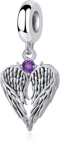 Guardian Angel Wing Dangle Charm 12 Birthstone Bead for European Bracelet Necklace in Kuwait