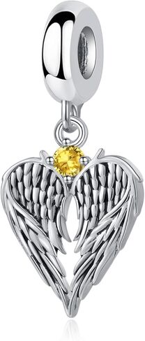 Guardian Angel Wing Dangle Charm 12 Birthstone Bead for European Bracelet Necklace in Saudi Arabia