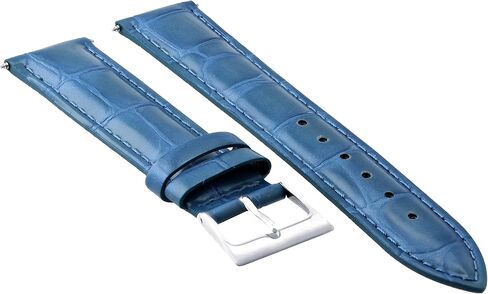 Ewatchparts 20mm Leather Watch Band Strap Compatible With Omega Seamaster Planet Aqua Terra Watch Light Blue in Saudi Arabia