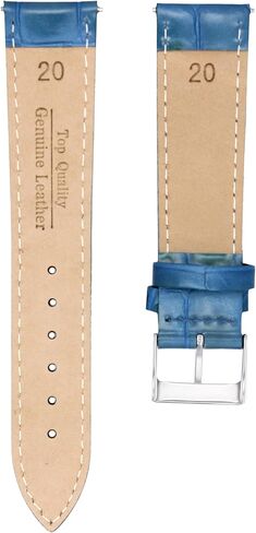 Ewatchparts 20mm Leather Watch Band Strap Compatible With Omega Seamaster Planet Aqua Terra Watch Light Blue in Saudi Arabia