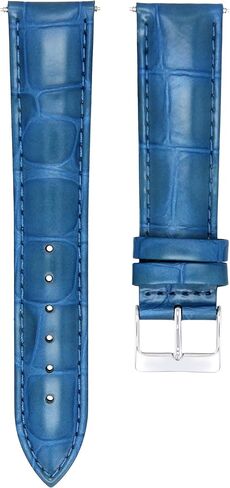 Ewatchparts 20mm Leather Watch Band Strap Compatible With Omega Seamaster Planet Aqua Terra Watch Light Blue in Saudi Arabia