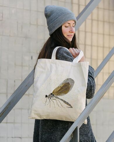 Cute Cartoon Animal Canvas Bag for Women, Aesthetic Reusable Shopping Shoulder Bags Gift for Girls and Animal Lovers in Kuwait