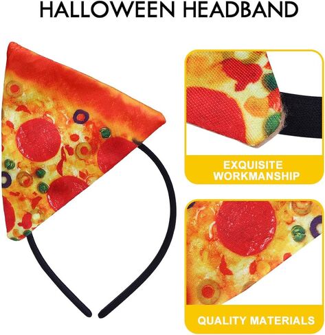 TOYANDONA Pizza Headband - Funny Food Headband Pizza Slice Hairband for Halloween Cosplay Costume Hair Accessories Festival Birthday Party Supplies in Saudi Arabia