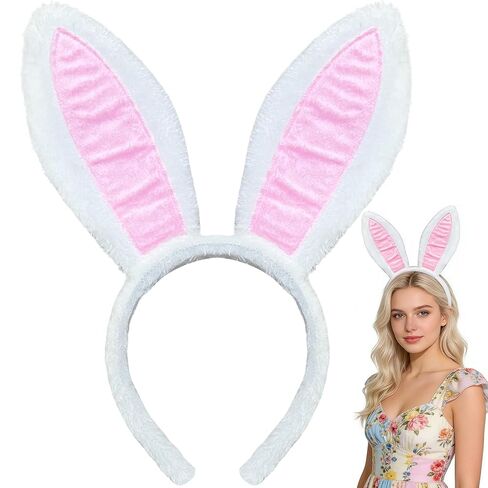 KHC-KHF Easter-Headband Bunny-Headbands Halloween Plush Rabbit Ear Costume Bunny Headband Tail Accessories Party Makeup Birthday Favors s Adult Headwear in Kuwait