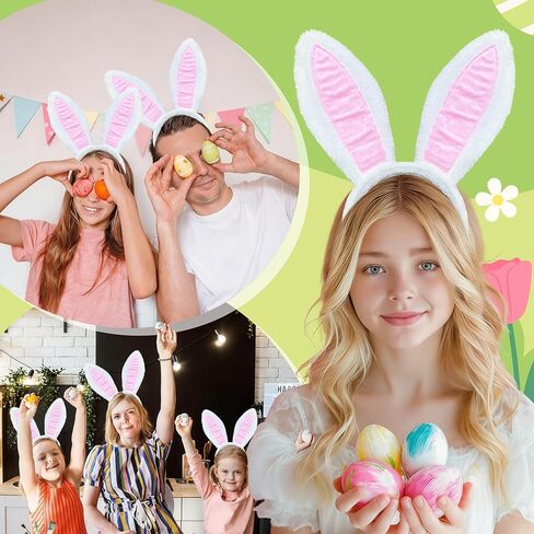 KHC-KHF Easter-Headband Bunny-Headbands Halloween Plush Rabbit Ear Costume Bunny Headband Tail Accessories Party Makeup Birthday Favors s Adult Headwear in Kuwait