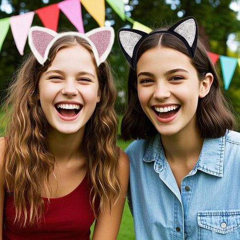 Kirei Sui 2-Piece Cat Ears Headband for Adults Cute & Soft Animal Costume Halloween Christmas Party Accessories in Saudi Arabia