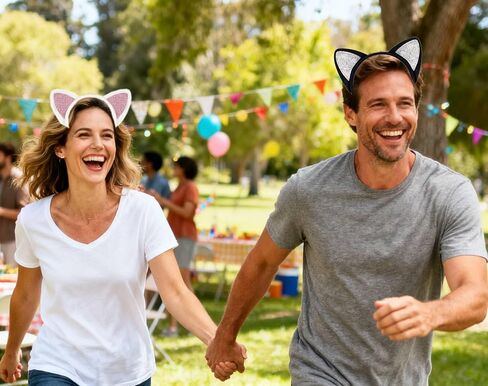 Kirei Sui 2-Piece Cat Ears Headband for Adults Cute & Soft Animal Costume Halloween Christmas Party Accessories in Saudi Arabia
