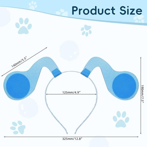 Blue Dog Ears Headband Costume Animal Cosplay for Halloween Dress Up in Saudi Arabia