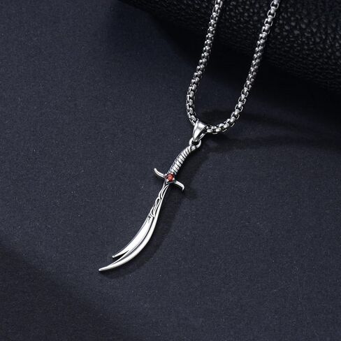 Zulfiqar Sword Necklace 925 Sterling Silver Islamic Ali Zulfiqar Pendant Muslim Jewelry for Men in Saudi Arabia