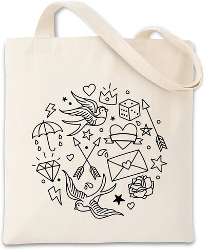 Cute Cartoon Animal Canvas Bag for Women, Aesthetic Reusable Shopping Shoulder Bags Gift for Girls and Animal Lovers in Kuwait