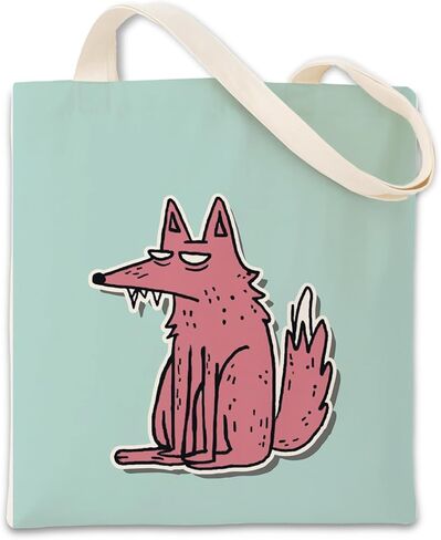 Cute Cartoon Animal Canvas Bag for Women, Aesthetic Reusable Shopping Shoulder Bags Gift for Girls and Animal Lovers in Kuwait