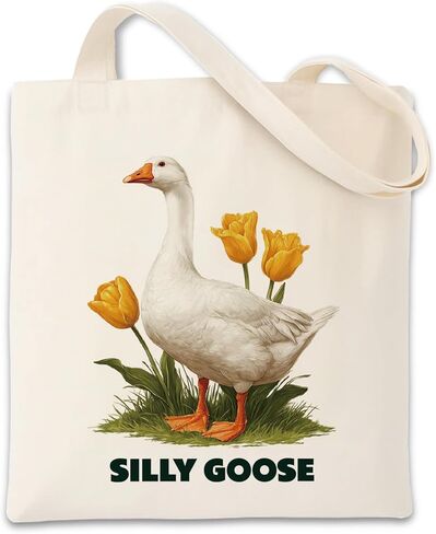Cute Cartoon Animal Canvas Bag for Women, Aesthetic Reusable Shopping Shoulder Bags Gift for Girls and Animal Lovers in Kuwait