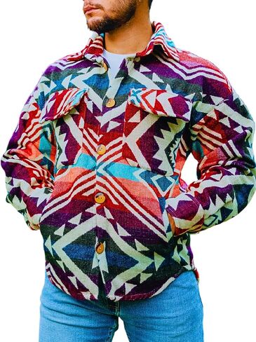 Sherpa Alpaca Shirt Jacket - Mens Long Sleeve Button Down Shirts - Camisa Leñador para Hombre - Lightweight Men's Jacket in Kuwait