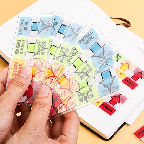 علامات التبويب Sign Here 560 قطعة ملصقات Sign Here للمستندات والدفاتر واللوازم المدرسية والمكتب المنزلي (4 ألوان) in Kuwait