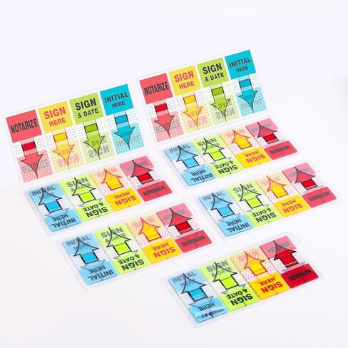 علامات التبويب Sign Here 560 قطعة ملصقات Sign Here للمستندات والدفاتر واللوازم المدرسية والمكتب المنزلي (4 ألوان) in Kuwait