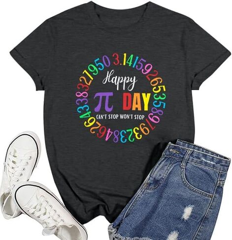 Pi Day Shirt Women Happy Pi Day 3.14 Shirts Math Teacher T-Shirt Pi Symbol Math Lover Tshirt Funny Mathematic Tee Top in Saudi Arabia
