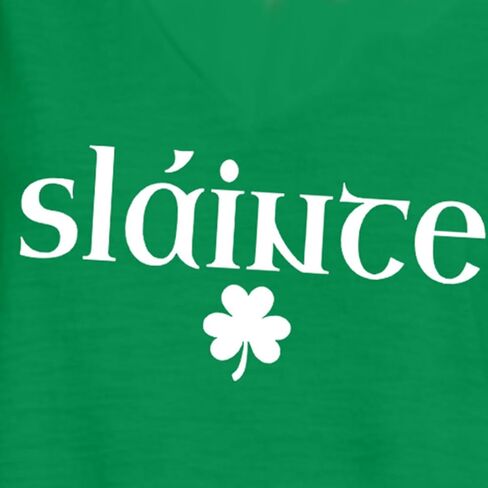 St Patricks Day Shirts for Women Saint Patricks Day T-Shirts V-Neck Shamrock Irish Slaince Tee Tops in Saudi Arabia