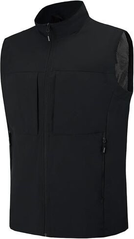 Men's Lightweight Vest Outerwear with Multi Pockets Windproof Sleeveless Jacket for Travel Outdoor Golf in Saudi Arabia