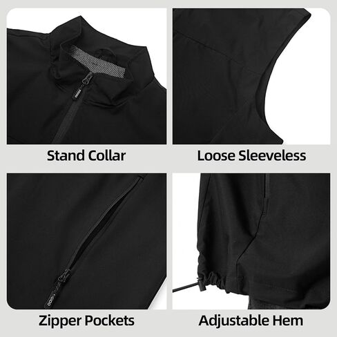 Men's Lightweight Vest Outerwear with Multi Pockets Windproof Sleeveless Jacket for Travel Outdoor Golf in Saudi Arabia