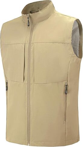 Men's Lightweight Vest Outerwear with Multi Pockets Windproof Sleeveless Jacket for Travel Outdoor Golf in Saudi Arabia