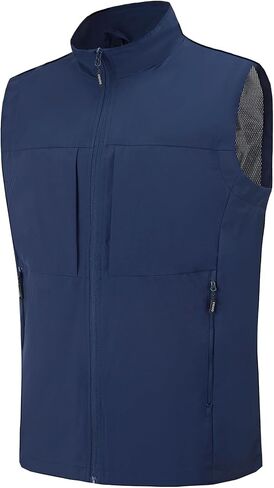 Men's Lightweight Vest Outerwear with Multi Pockets Windproof Sleeveless Jacket for Travel Outdoor Golf in Saudi Arabia