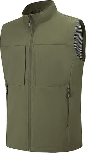 Men's Lightweight Vest Outerwear with Multi Pockets Windproof Sleeveless Jacket for Travel Outdoor Golf in Saudi Arabia