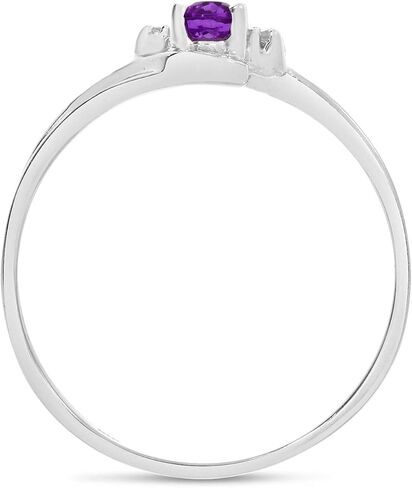10k White Gold Oval Amethyst And Diamond Ring in Saudi Arabia