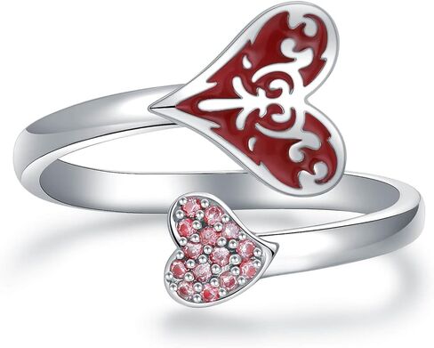 خاتم بطاقة البوكر من الفضة الإسترليني الآس البستوني ملكة القلوب خواتم قابلة للتعديل بطاقات البوكر لاعب مجوهرات هدية للنساء ليلة الكازينو in Kuwait