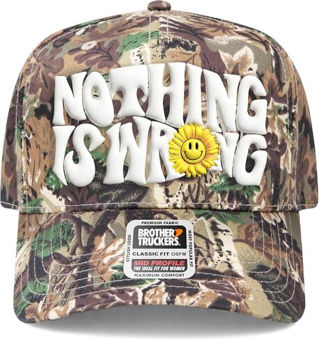 Nothing is Wrong Sunflower Hat | Premium Vintage Trucker Hat with Adjustable Snapback for Men and Women in Saudi Arabia