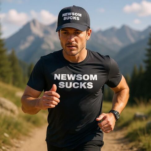 قبعة Newsom Sucks – قبعة بيسبول قابلة للتعديل، قبعة بيان سياسي مضحك، قبعة مناهضة لسياسة نيوسوم كاليفورنيا للرجال والنساء باللون الأسود in Kuwait