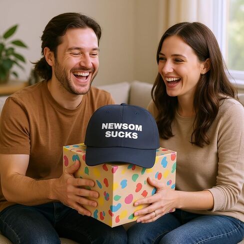 قبعة Newsom Sucks – قبعة بيسبول قابلة للتعديل، قبعة بيان سياسي مضحك، قبعة مناهضة لسياسة نيوسوم كاليفورنيا للرجال والنساء باللون الأسود in Kuwait