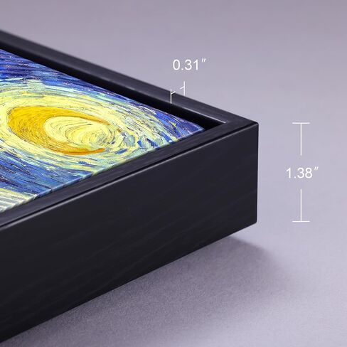 Wieco Art Framed Art Canvas Prints of Starry Night by Vincent Van Gogh Paintings Reproduction Post-Impressionism Artwork Framed Wall Art for Living Room Home Decorations Black in Saudi Arabia