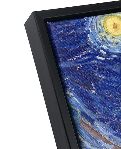 Wieco Art Framed Art Canvas Prints of Starry Night by Vincent Van Gogh Paintings Reproduction Post-Impressionism Artwork Framed Wall Art for Living Room Home Decorations Black in Saudi Arabia