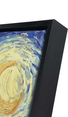 Wieco Art Framed Art Canvas Prints of Starry Night by Vincent Van Gogh Paintings Reproduction Post-Impressionism Artwork Framed Wall Art for Living Room Home Decorations Black in Saudi Arabia