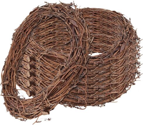 6 عبوات من أكاليل العنب مقاس 30.48 سم، أكاليل كرمة الروطان للحرف اليدوية، تعليق الباب الأمامي، الزفاف، ديكور الحفلات، بني in Kuwait