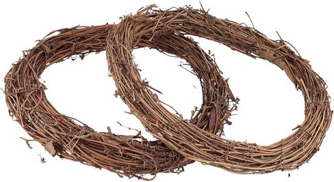 6 عبوات من أكاليل العنب مقاس 30.48 سم، أكاليل كرمة الروطان للحرف اليدوية، تعليق الباب الأمامي، الزفاف، ديكور الحفلات، بني in Kuwait